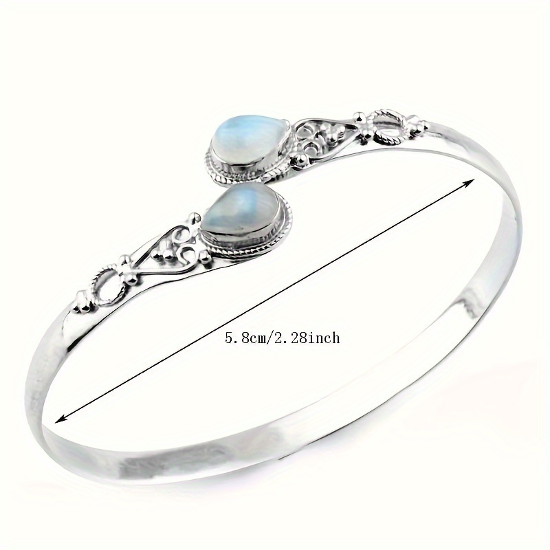 Boho Adjustable Cuff Bracelet with Synthetic Gem Inlay